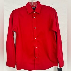 Tommy Hilfiger Boy’s New With Tags Red Long Sleeve Button Up Size 17